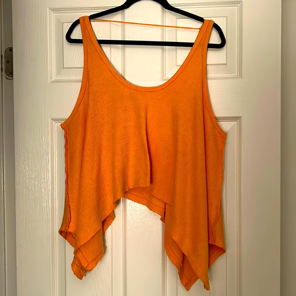Tangerine colored flowy tank